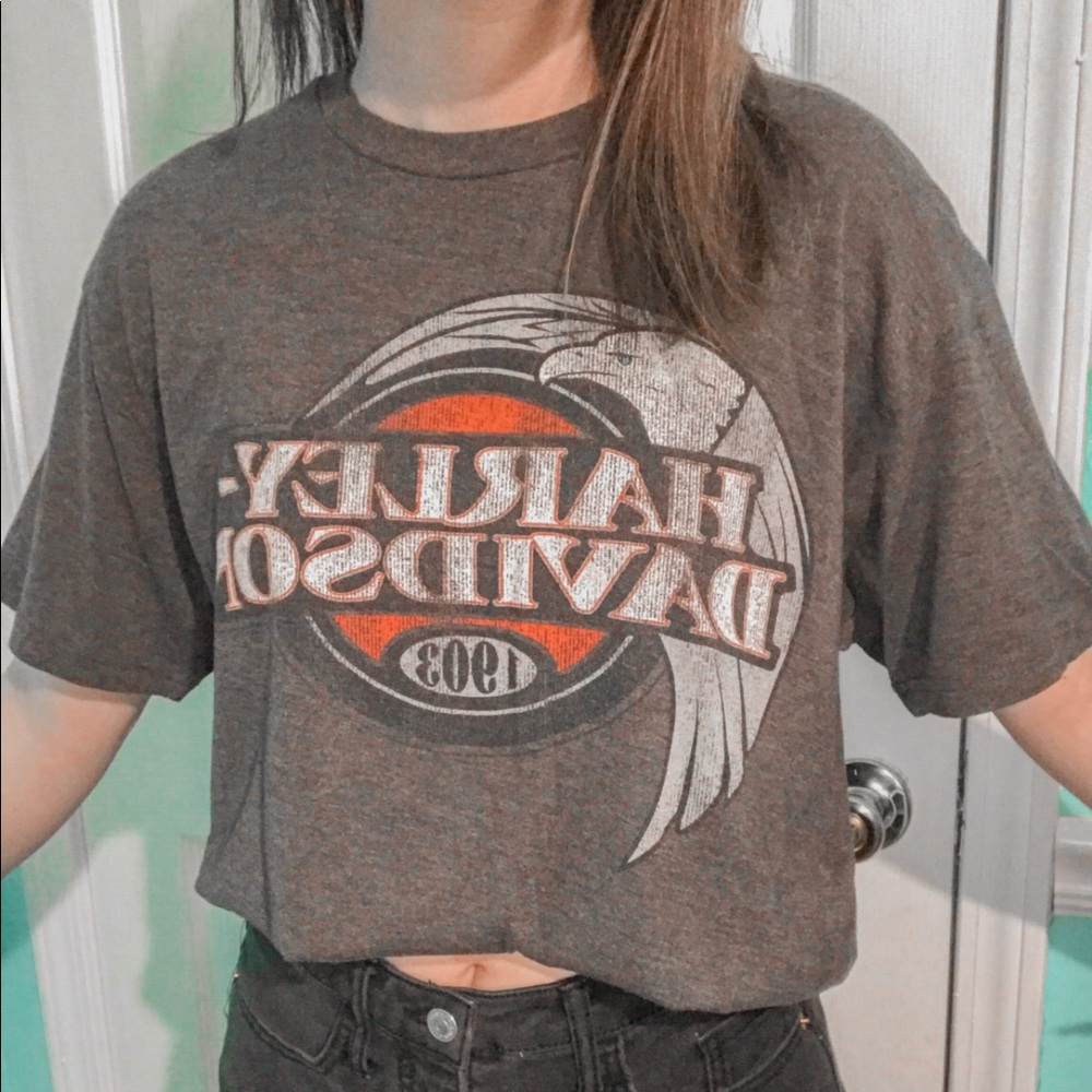 authentic harley davidson tee shirt size medium